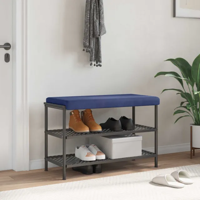 vidaXL Bankkussen fluweel Politieblauw Diepte 35 cm Marineblauw