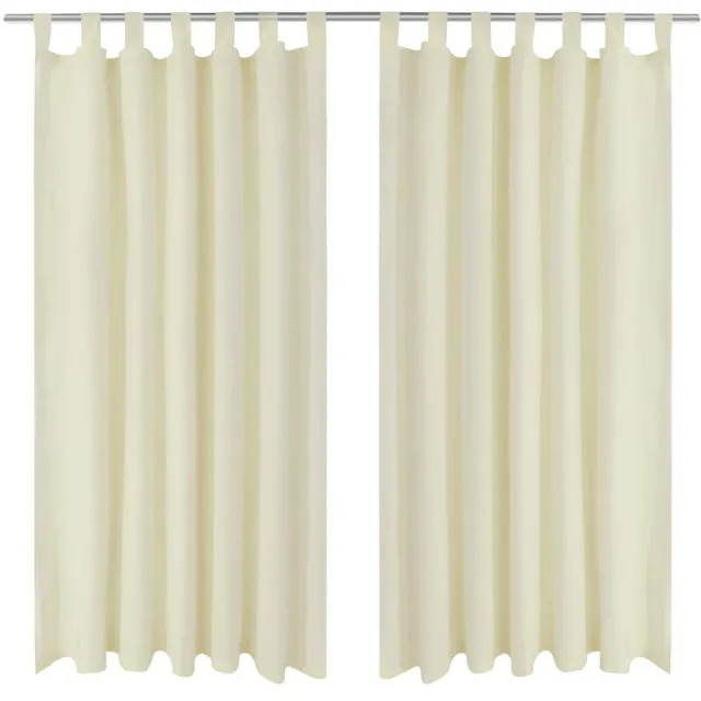 vidaXL Micro-Satijnen Gordijnen met Ringen 140 x 245 cm 2 stuks (Creme) Crème