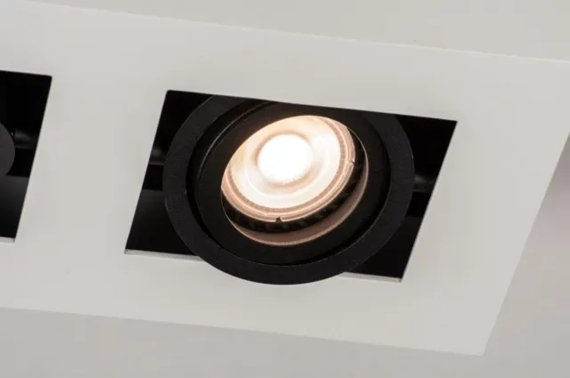 Lumidora Plafondlamp 74484 - Plafonniere - XIRAX - 2 Lichts - GU10 - Zwart - Wit - Metaal - ⌀ 25 cm