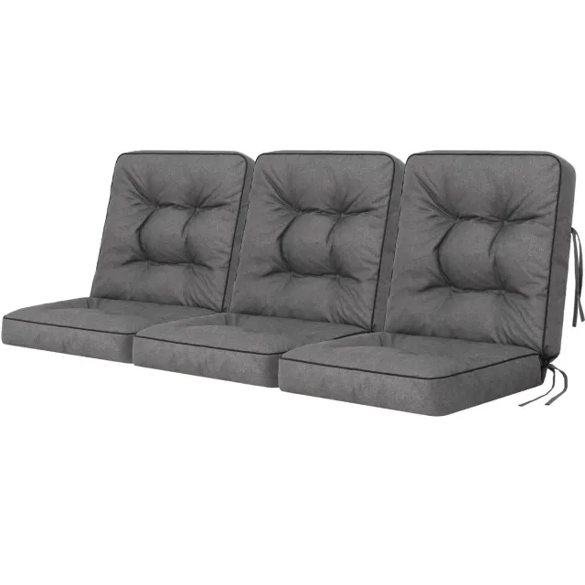 Ibenzoa Comfortabele Weerbestendige Zitkussens voor Tuinbanken en Schommelstoelen in Grijs, 180 cm