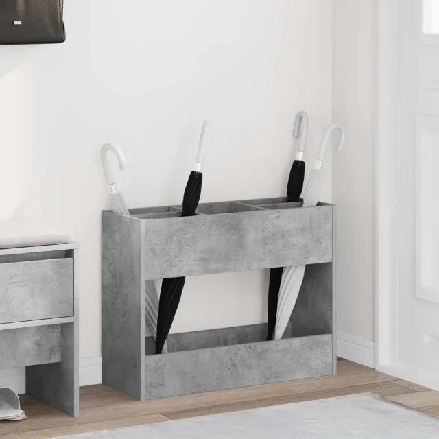 vidaXL Paraplu Standaard Beton Grijs 65 x 24 x 50 cm Bewerkt hout
