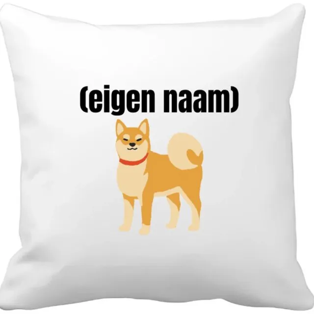 Akyol hond rode halsband met eigen naam Kussen hoes - Honden - honden liefhebbers - iemand die houdt van honden - verjaardag - cadeau - kado - 40 bij 40 cm Multicolor