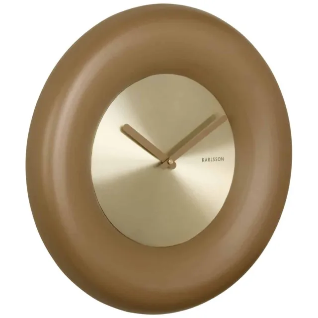 Karlsson Wandklok Cadiz Wheeler - Mokkabruin - 40x40x5.3cm - Wandklok Scandinavisch