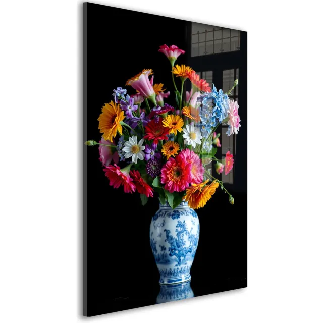 De Online Drukwinkel Glasschilderij Koninklijke Bloemenpracht - 120 x 80 cm - Bloemen - Bloemen en Planten;Fotografie - Acrylaat - Inclusief wandbevestiging - Foto op plexiglas - Wanddecoratie woonkamer – Modern – Klassiek Oranje