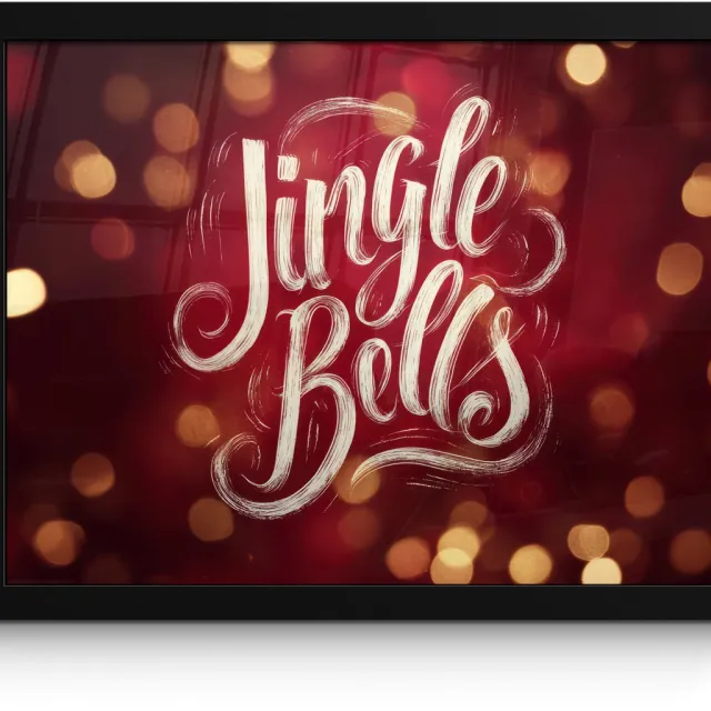 FrameYourWall Poster in lijst - Fotolijst 40x30 cm - Posters - Jingle - Bells - Kerst - Rood - Posterlijst zwart - Decoratie - Wanddecoratie woonkamer - Muurdecoratie slaapkamer - Kerstversiering - Kerstdecoratie voor binnen - Kerstmis