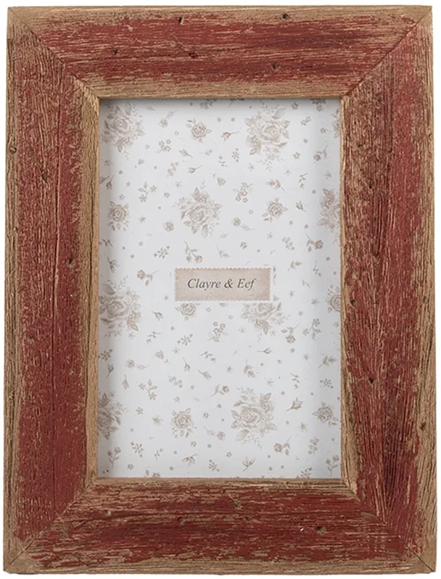 Clayre & Eef Fotolijst 10x15 cm Bruin Rood Hout