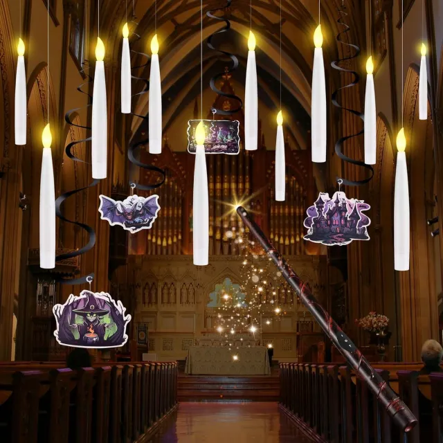Meerkloos Floating Candles - Zwevende LED - Kaarsen - Zwevende Kaarsen - Hangende Kaarsen wit-Geel