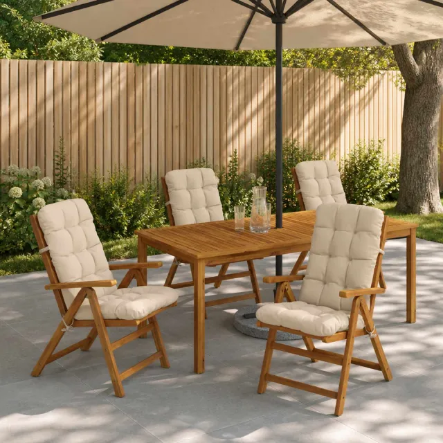 vidaXL 4-delige Hoogrug Kussen VIANEN 4 st 100% Polyester Crèmekleurig