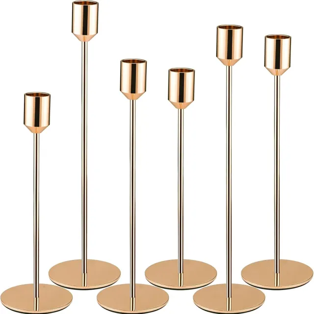 Famanu Kerzenhalter Set - Creëer een sfeervolle ambiance - Vintage design - 6 stuks rood