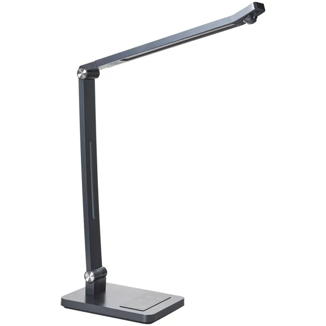 Beliani LEPUS - Bureaulamp LED - Donkergrijs - Synthetisch materiaal