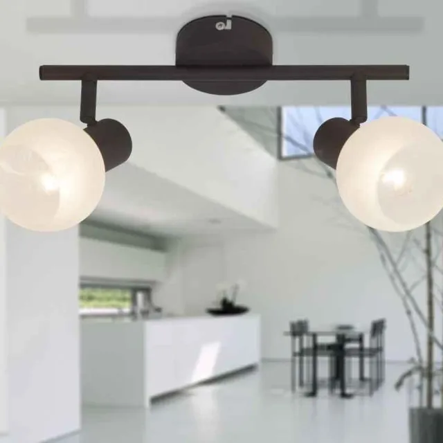 Brilliant Plafoniere GABON - Plafondlamp Wit Bruin