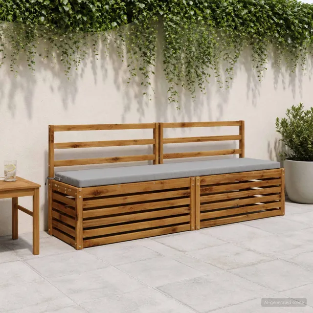vidaXL Bankkussen SOEST 100% Polyester Grijs 170 x 40 x 5 cm