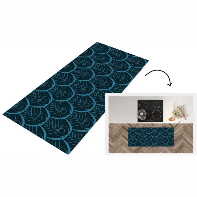 KitchenYeah Keukenloper - Loper keuken - Art Deco - Pauwveren - Patronen - Keukenloper vinyl Multicolor