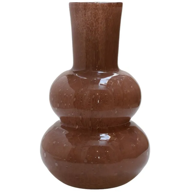 Vase The World Vaas Lindi Elite | Bruin - Brown | Dik Glas | Mondgeblazen glas | Ø22 x H36 cm bruin tint