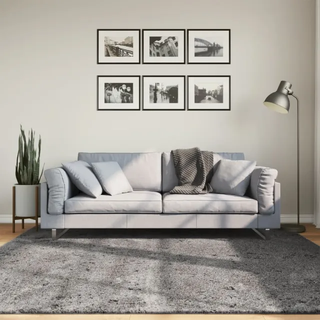 vidaXL Vloerkleed HUARTE laagpolig zacht wasbaar 200x200 cm antraciet, foto 2