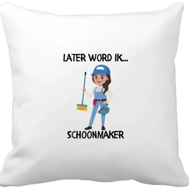 Akyol later word ik schoonmaker Kussen hoes - Werk - schoonmaaksters - schoonmaakmedewerkers - schoonmaker - schoonmaakster - schoonmaker - huisvrouw - werk - schoonmaakploeg - cadeau voor je schoonmaakster - 40 bij 40 cm Multicolor