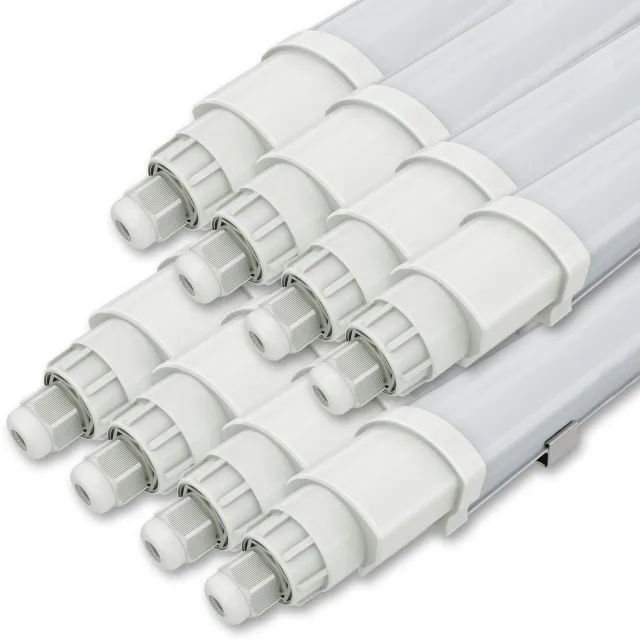LEDVION 8x LED Armatuur - 60 cm - 12W - 6500K - 1440 lumen - IP65 - Koppelbaar Wit