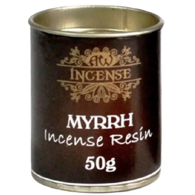 Ancient Wisdom AW incense - mirre - wierookhars - kartonnen blik - 1 blikje 50gr - myrrh - wierookkorrels