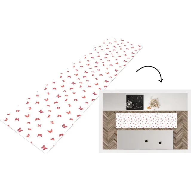 KitchenYeah Keukenloper - Loper keuken - Vlinders - Patronen - Dieren - Keukenloper vinyl multicolor