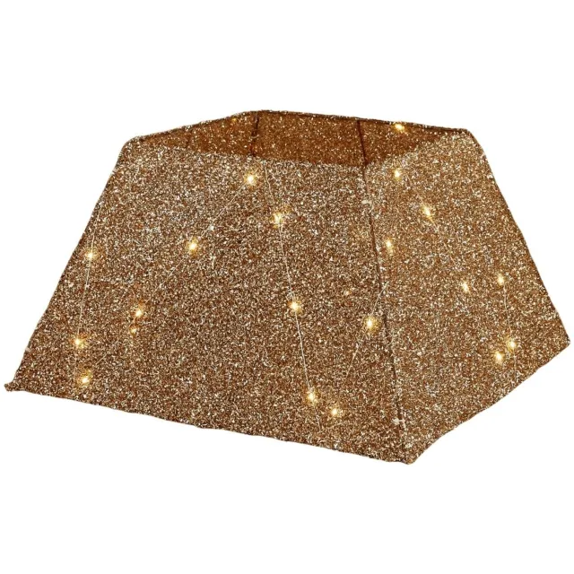 Mica Decorations Luca Lighting Kerstboomrok met LED-Verlichting - L50 x B50 x H30 cm - Champagnekleurig