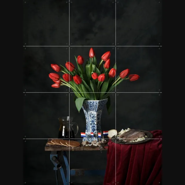 IXXI Made In Holland, Igor Swinkels - 60 x 80 cm - Grote wanddecoratie en posters - Fotografie, Woonkamer, Keuken, Eetkamer, Bloemen, Voedsel, Boeket Rood