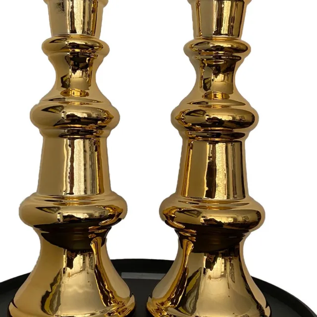 Highfield set van 2 decoratieve gouden kandelaars hoogte 23cm
