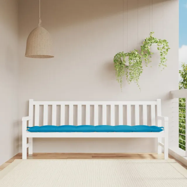 vidaXL Tuinbankkussen 200x50x7 cm oxford stof lichtblauw blauw
