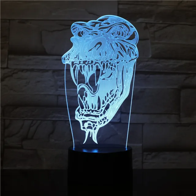 MC Living 3D Led Lamp Met Gravering - RGB 7 Kleuren - Monster