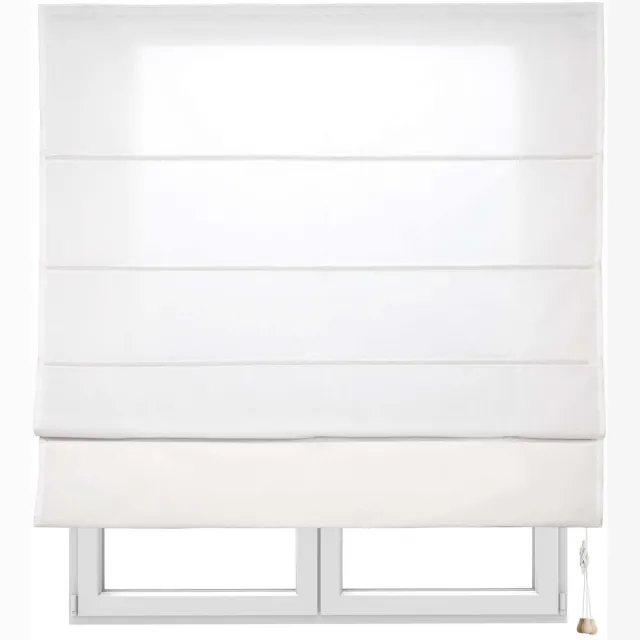 Storesdeco Vouwgordijn met stokken, effen doorschijnend rolgordijn Crème, 120x250 cm Cream ecru