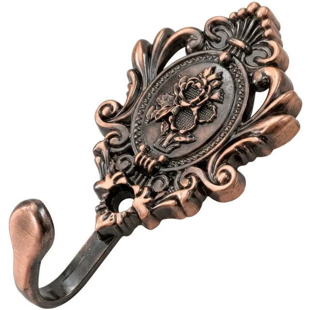 NUVEX Bronskleurige metalen kapstok haak dames en heren ornament vintage wandhaak bohemian stijl decoratieve jas haak voor badkamer slaapkamer entree met klassieke details en roestwerende afwerking