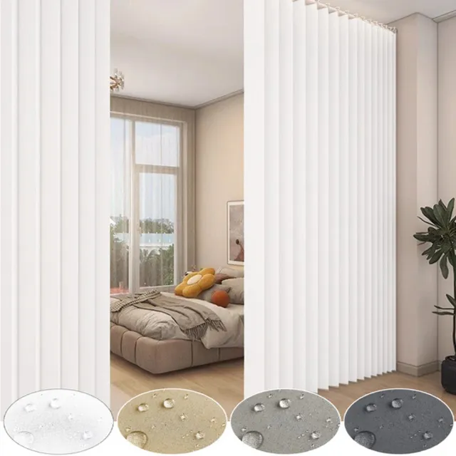 MUPOO Verduisterend Gordijn Kant en Klaar als Ruimteverdeler - Extra Breed Waterdicht Schermgordijn voor Privacy - Voor Slaapkamer, Badkamer & Buiten - Met Haakjes voor Gordijnroede (Wit, 254x213 cm, 1 Stuk)
