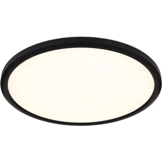 Globo Moderne LED Plafonnieres Sapana 1 Lichtpunt Rond Zwart Kunststof Slaapkamer Gang/Hal Badkamer Keuken Dimbaar Diameter 29,5cm