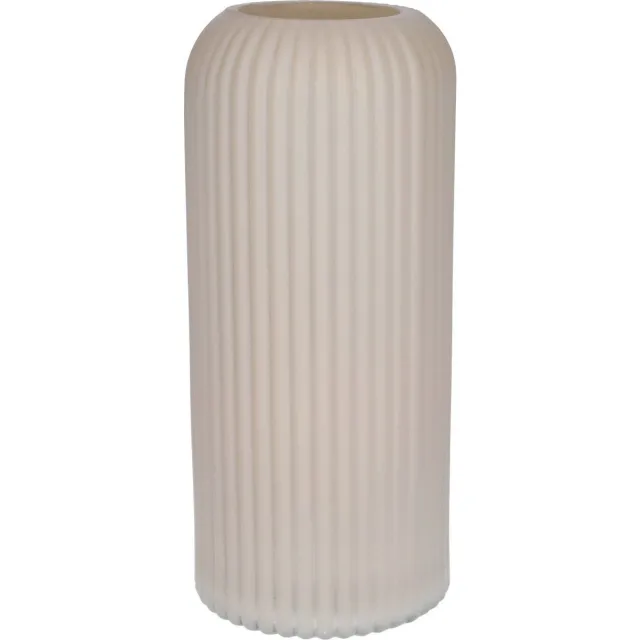 Bellatio Design Bloemenvaas - creme - matglas - 10 x 25 cm - vaas