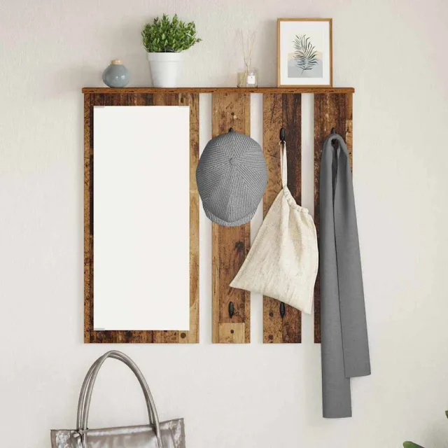 vidaXL Wandgemonteerde kapstok Oud hout 84 x 10 x 80 cm Bruin