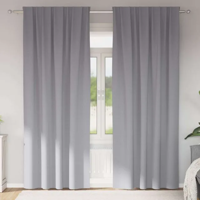 vidaXL Zwart-out Gordijnen met Ringen 2 st Lichtgrijs 260 x 140 cm