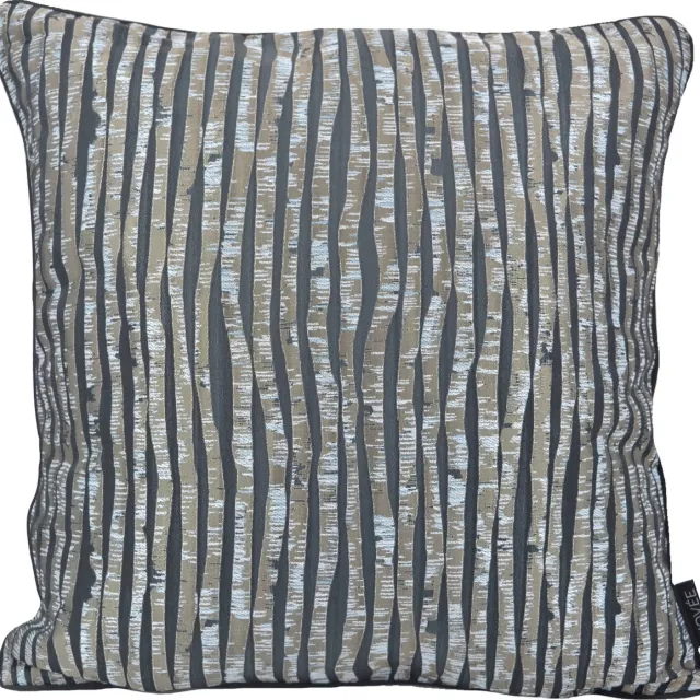 NOVÉE Silver Lines Kussenhoes | Jacquard / Polyester | 45 x 45 cm | Zwart / Zilver