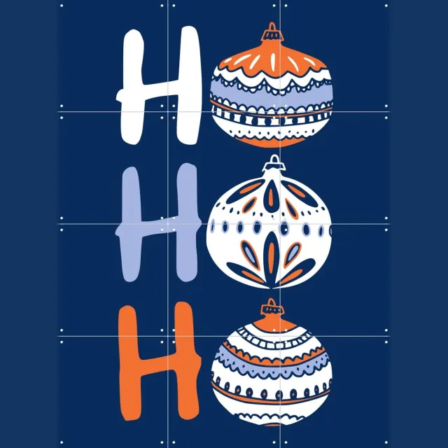 IXXI HoHoHo - Blue, Annick & Various - 60 x 80 cm - Grote wanddecoratie en posters - Grafisch Ontwerp, Typografie, Speels, Illustraties, Woonkamer Blauw