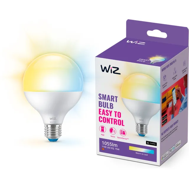 WiZ Globe lamp - Warm- tot Koelwit Licht - Slimme LED Verlichting - E27 fitting - 75W - Mat - Wi-Fi