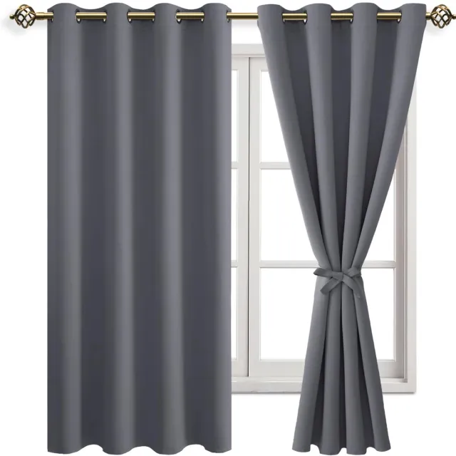 Unyqoos ® Elegant en Functioneel Verduisteringsgordijn voor Slaapkamer en Woonkamer met Isolerende Eigenschappen Grijs 175 x 140 cm