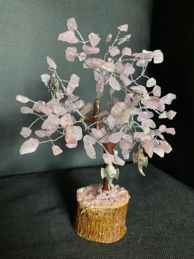 Green Tree Candle Edelsteenboom Rozenkwarts Wijsheid Klein