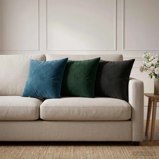 vidaXL Plaid kussen 6 st HEERLEN Donkergroen 35 x 35 cm fluweel