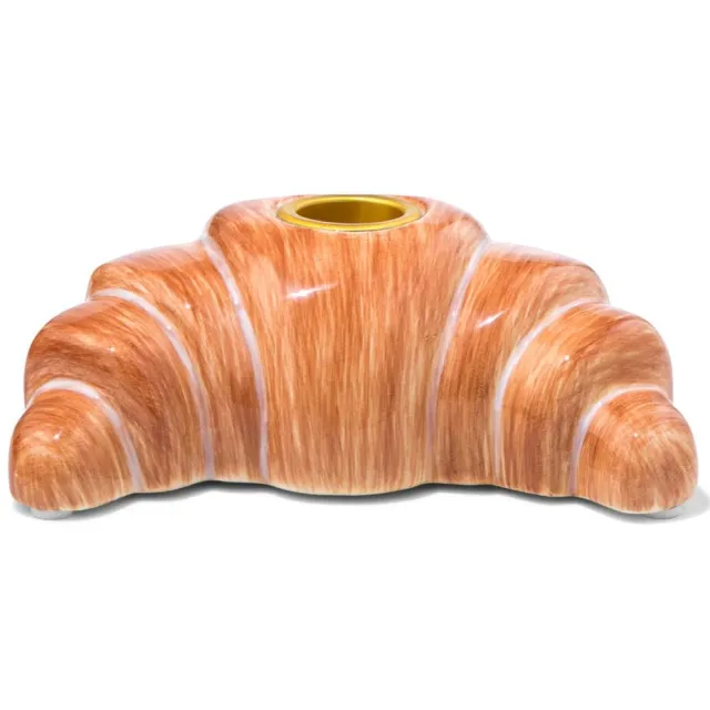 HEMA Kaarshouder 13.5x8x4.5cm keramiek croissant (oranje)