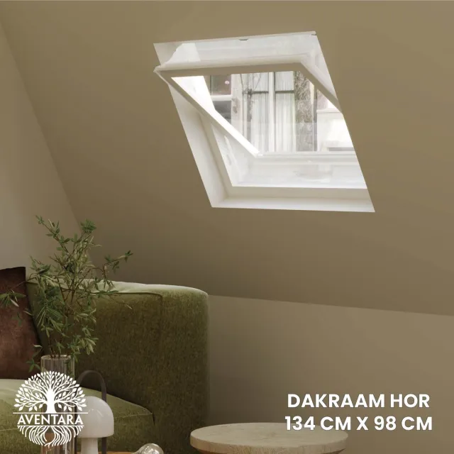 Aventara Dakraam Hor - 134 x 98 cm - Geschikt voor Velux: UK04 (GGL 7, 804, u04) Fakro/Optilight: Maatcode 12 Roto: 13/09 Insect Raamhor - Insecten Plissé - Vliegenhor – Gaas - Inbouw Zonder boren Wit 134 x 98