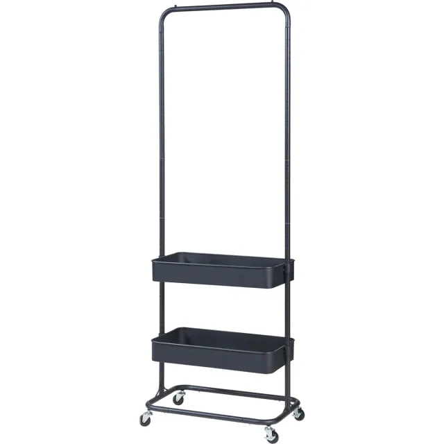 en.casa Kledingrek Kumad kapstok op wielen 174,5x58x36 cm zwart [en.casa]