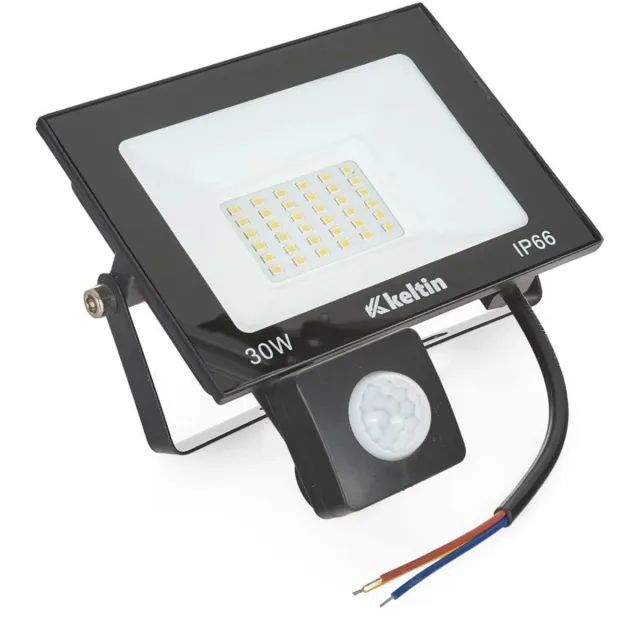 Keltin LED schijnwerper - 30W - Bewegingssensor - Koud wit 6500K - IP66 - Aluminium Zwart