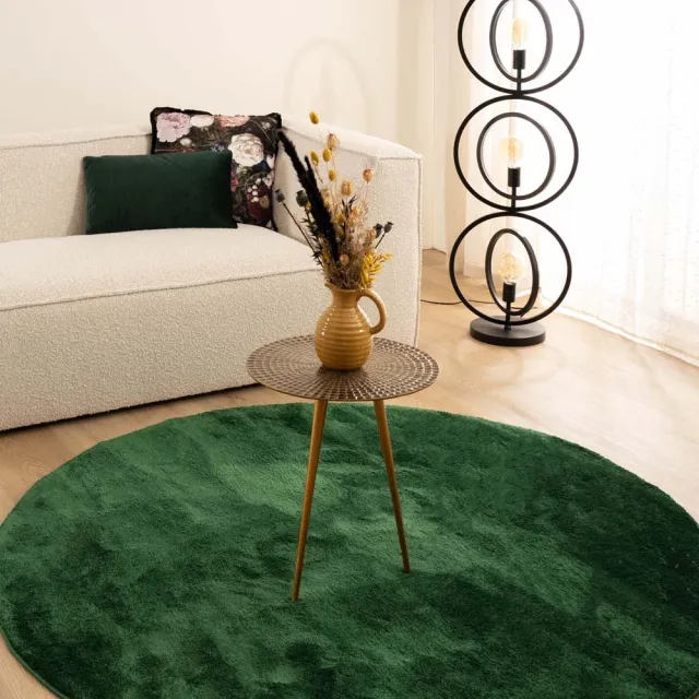 Paon Brillant Velours vloerkleed rond - Flair jade 300 Groen