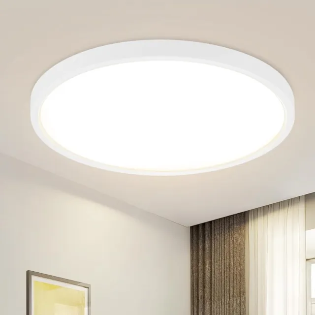 Glitzerlife Plafondlamp - LED - IP44 Spatwaterdicht - Oogvriendelijk - Energiezuinig - Warm Wit - Ø22cm - Wit wit warm wit