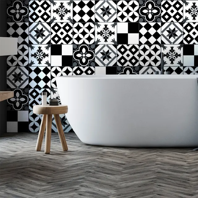 Ambiance Sticker Zelfklevende tegelmuurstickers voor keuken en badkamer - 60 tegelstickers, Azulejos Pinocito-stijl - 60 stickers, 10x10 cm Multi color