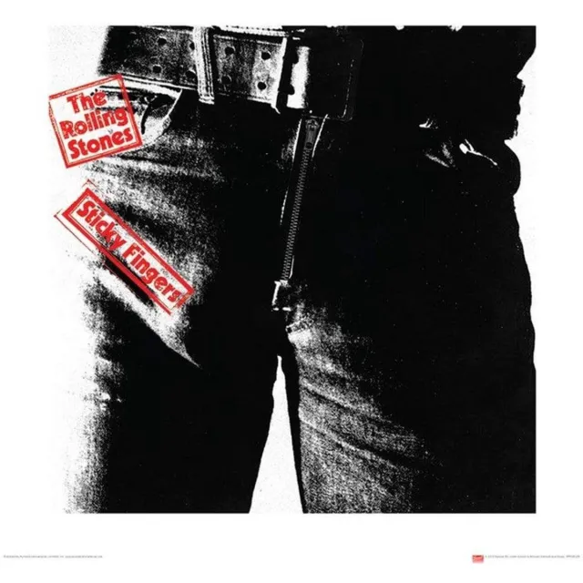 Pyramid The Rolling Stones Sticky Fingers Art Print 40x40cm | Poster Zwart