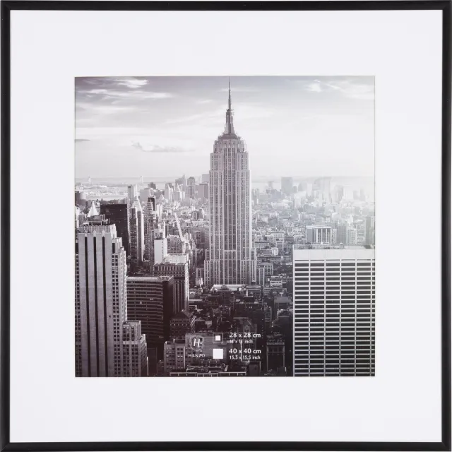Henzo Fotolijst - Henzo - Manhattan - Fotomaat 40x40 cm - Zwart
